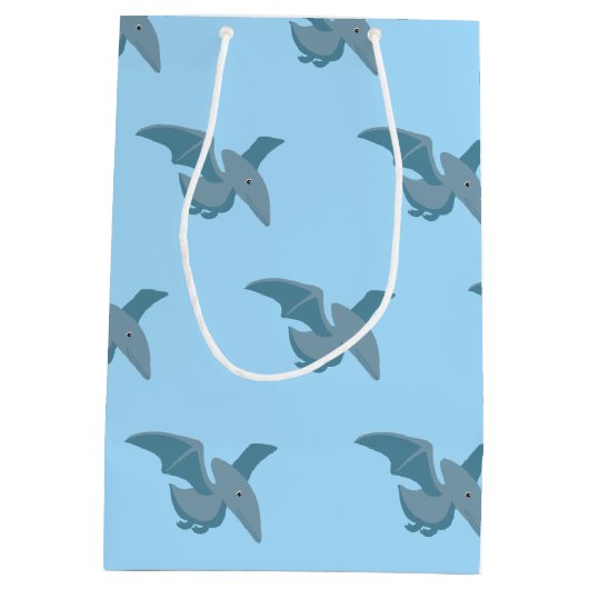 Cute Personalized Dinosaur the Party Medium Cadeauzakje (Achterkant)