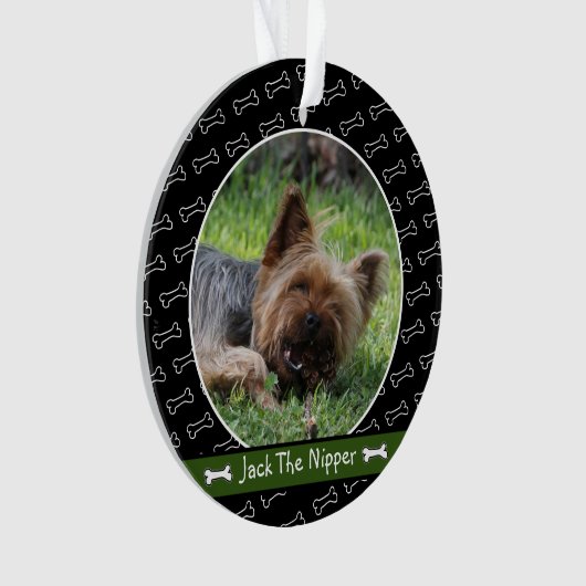 Cute Personalized Dog Bone Ewn Dog Photo Ornament (voorkant)