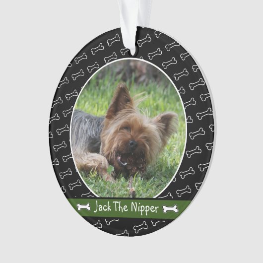 Cute Personalized Dog Bone Ewn Dog Photo Ornament (voorkant)