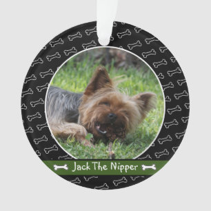 Cute Personalized Dog Bone Ewn Dog Photo Ornament