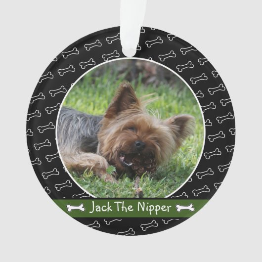 Cute Personalized Dog Bone Ewn Dog Photo Ornament (voorkant)