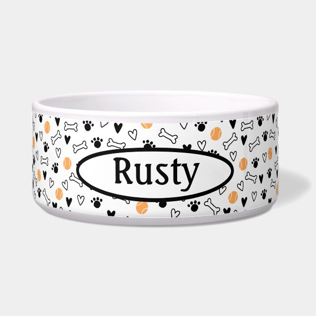 Cute Personalized Dog Bowl Voerbakje (Voorkant)