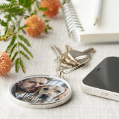 Cute Personalized Dog Lover Pet Photo Keepsake Sleutelhanger (Zijkant)