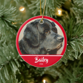 Cute Personalized Dog Photo Keramisch Ornament