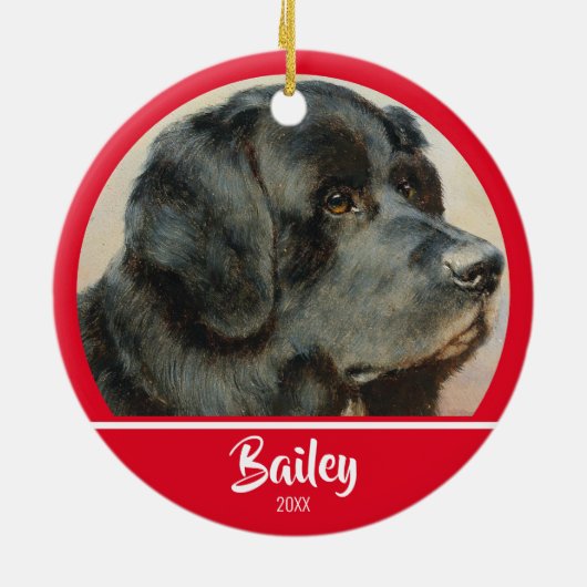 Cute Personalized Dog Photo Keramisch Ornament (Achterkant)