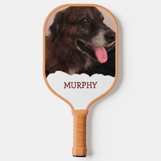 Cute Personalized Dog Photo Pickleball Paddle (Achterkant)