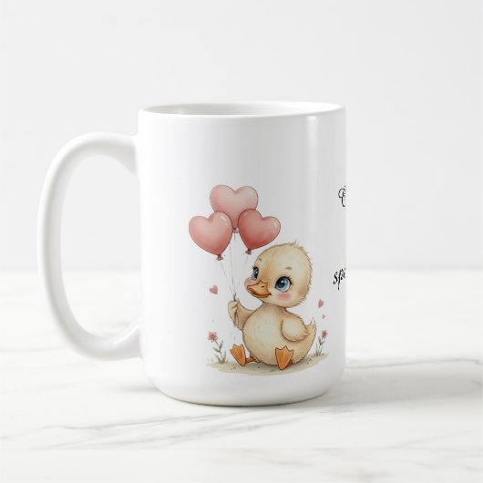 Cute Personalized Duckling Mug Koffiemok (Links)
