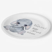 Cute Personalized Elephant Name Date Waterverf Papieren Bordje (Gekanteld)