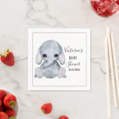 Cute Personalized Elephant Waterverf Baby shower Servet (Insitu)