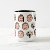 Cute Personalized Family Face 5 Photos Mok (Midden)