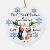 Cute Personalized Family of Two Christmas Stocking Keramisch Ornament (Voorkant)