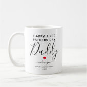 Cute Personalized "First Fathers Day Papa" Koffiemok (Links)