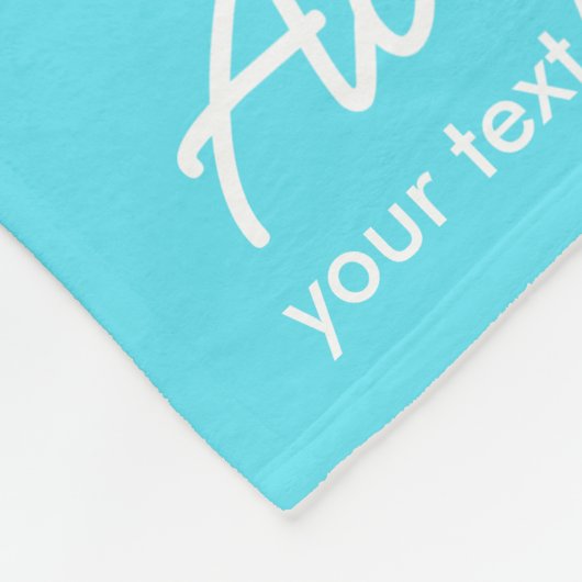 Cute Personalized Flamingo Tropical Blue Stripe Fleece Deken (Hoek)