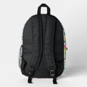 Cute Personalized Floral Backpack Bedrukte Rugzak (Achterkant)