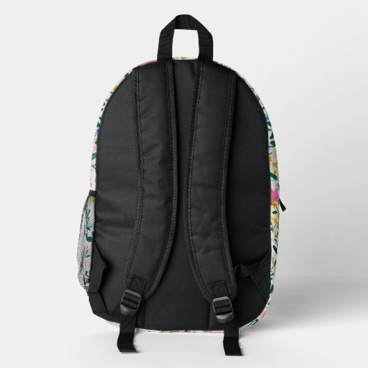 Cute Personalized Floral Backpack Bedrukte Rugzak (Achterkant)