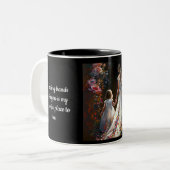 Cute Personalized Floral Moederdag Mam Daughter Tweekleurige Koffiemok (Voorkant links)