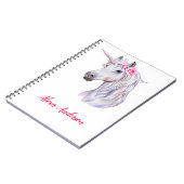 Cute Personalized Floral Unicorn Notitieboek (Linkerzijde)