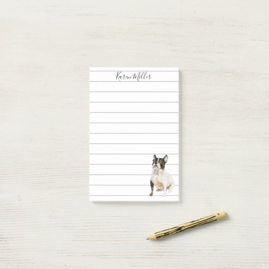 Cute Personalized French Bulldog Post-it® Notes (Op bureau)