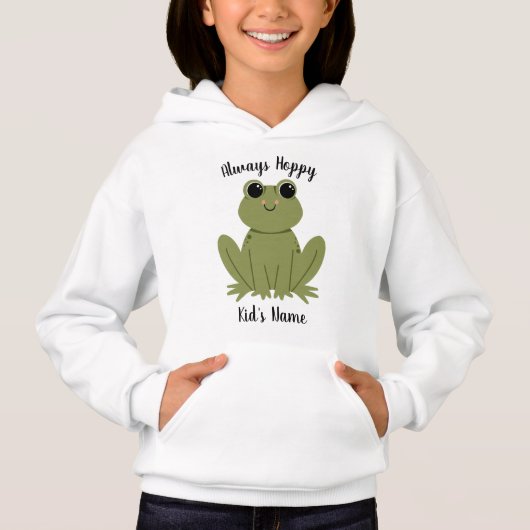Cute Personalized Frog Always Hoppy Kids Name (Voorkant)