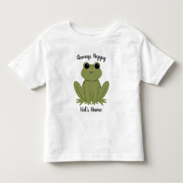 Cute Personalized Frog Always Hoppy Kids Name Kinder Shirts