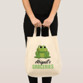 Cute Personalized Frog Grocery Tas (Voorkant (product))