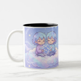 Cute Personalized Gemini Zodiac Mug Tweekleurige Koffiemok