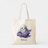 Cute Personalized Ghost Halloween Tote Bag (Achterkant)