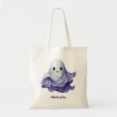 Cute Personalized Ghost Halloween Tote Bag (Voorkant)