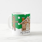 Cute Personalized Gingerbrood kerstgroen Koffiemok (Voorkant links)