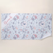 Cute Personalized Girly Summertime Fun Strandlaken (Voorkant)