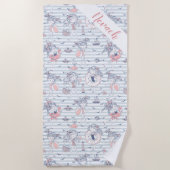 Cute Personalized Girly Summertime Fun Strandlaken (Voorkant)