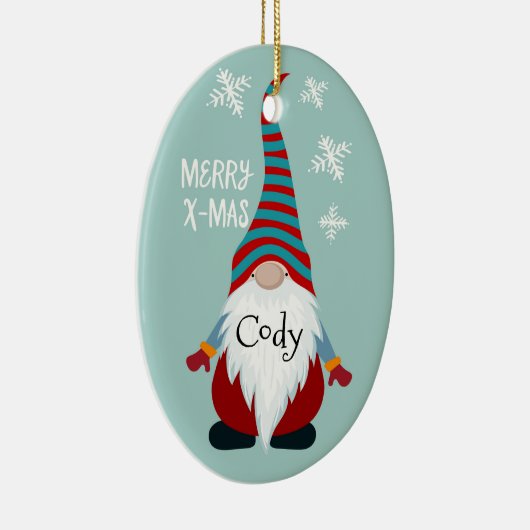 Cute Personalized Gnome Keramisch Ornament (Rechts)