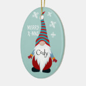 Cute Personalized Gnome Keramisch Ornament (Links)