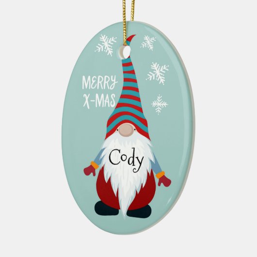 Cute Personalized Gnome Keramisch Ornament (Links)
