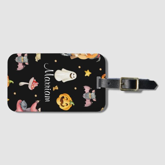 Cute Personalized Halloween Bagagelabel (Voorkant (horizontaal))