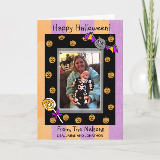 Cute Personalized Halloween Kaart (Voorkant)