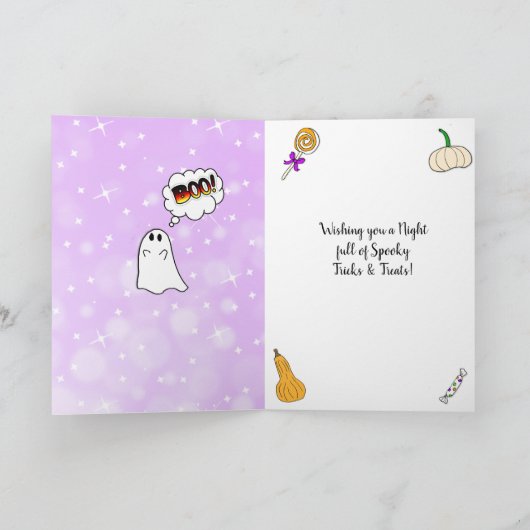 Cute Personalized Halloween Kaart (Binnen)