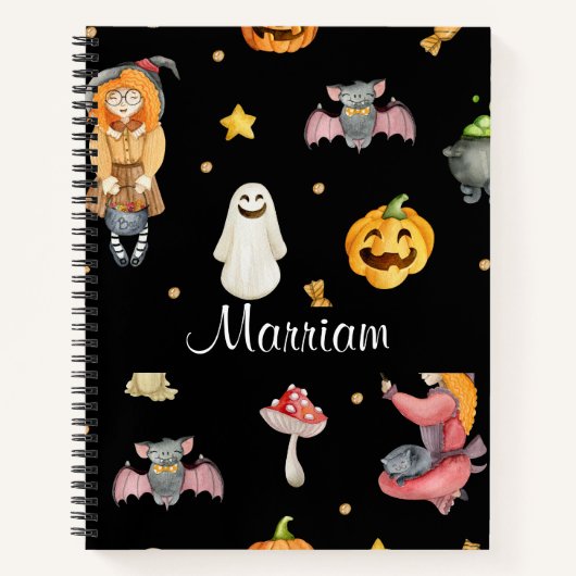 Cute Personalized Halloween Notitieboek (Voorkant)