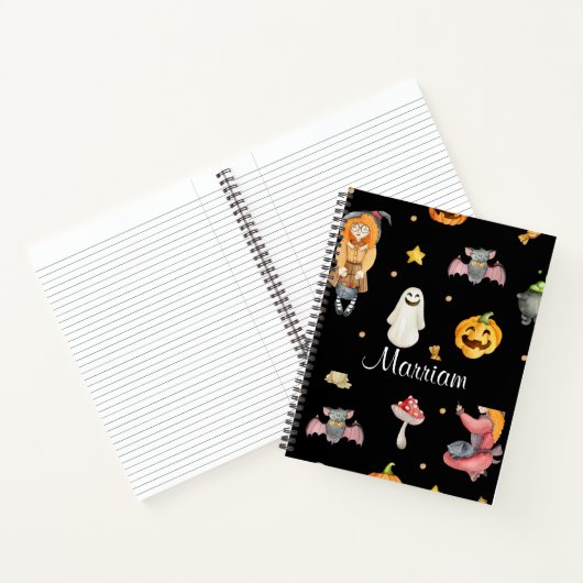 Cute Personalized Halloween Notitieboek (Binnen)