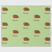 Cute personalized hedgelpolkadot wrappaper cadeaupapier (Vlak)
