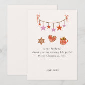 Cute Personalized Husband Christmas Card Feestdagenkaart (Voorkant / Achterkant)