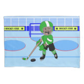 Cute Personalized Ice Hockey star Kussensloop (Voorkant)
