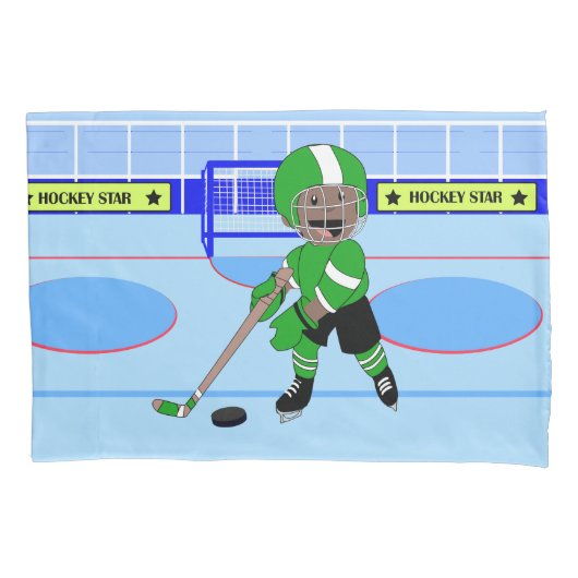 Cute Personalized Ice Hockey star Kussensloop (Voorkant)