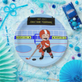 Cute Personalized Ice Hockey star RW Papieren Bordje (Feest)