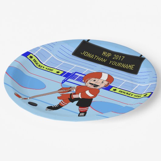 Cute Personalized Ice Hockey star RW Papieren Bordje (Gekanteld)