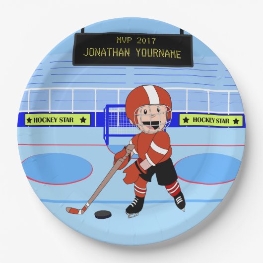 Cute Personalized Ice Hockey star RW Papieren Bordje (Voorkant)