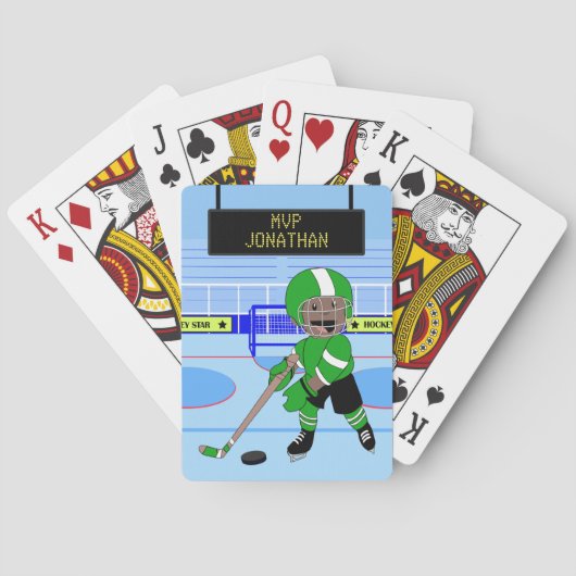 Cute Personalized Ice Hockey star Speelkaarten (Achterkant)