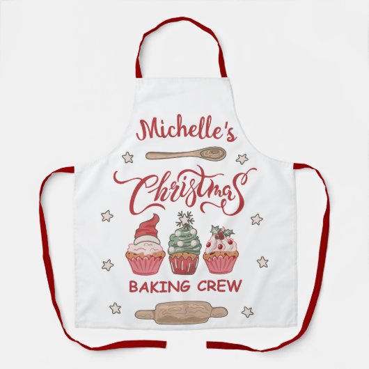 Cute Personalized Kerstbaking Crew Schort (Voorkant)