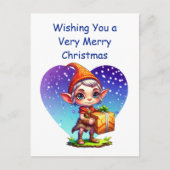 Cute Personalized Kerstmis Elf Briefkaart (Voorkant)