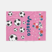 Cute Personalized Kerstmis Football Voetbal Fleece Deken (Voorkant (Horizontaal))